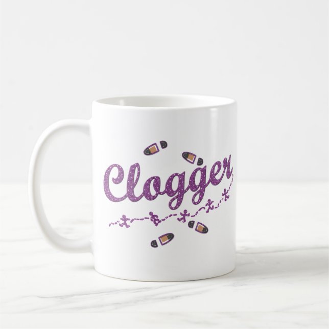 Clogger Dancers Shoes Clogging Purple Coffee Mug (Left)