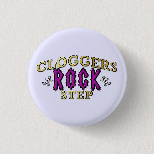 Cloggers Rock Step Clogging Dance 1 Inch Round Button (Front)