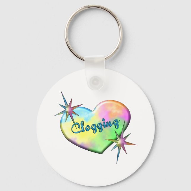 Clogging Big Heart Keychain (Front)