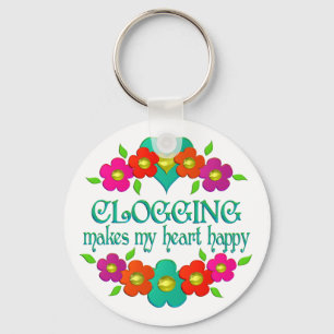 Clogging Heart Happy Keychain