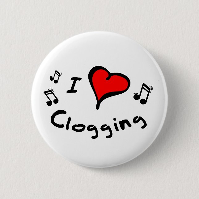 Clogging I Heart-Love Button (Front)