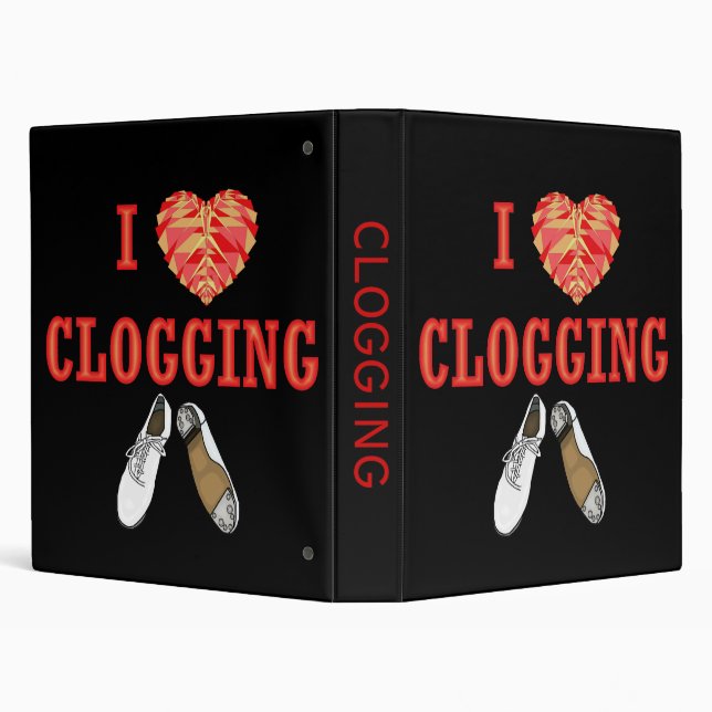 Clogging I Love Heart Clogger Dancing Binder (Background)