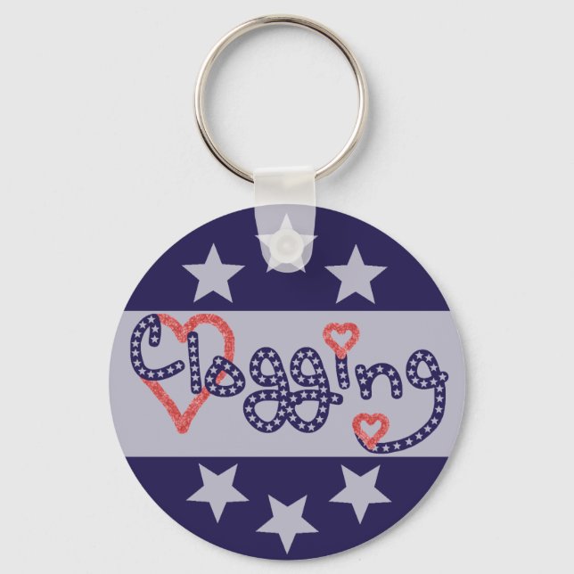 Clogging Love Stars Hearts Keychain (Front)