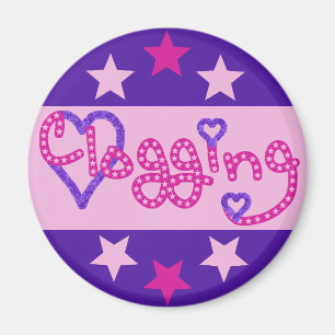 Clogging Love Stars Hearts Pink Magnet