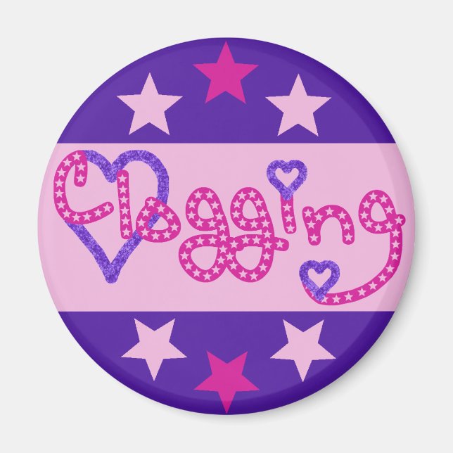Clogging Love Stars Hearts Pink Magnet (Front)