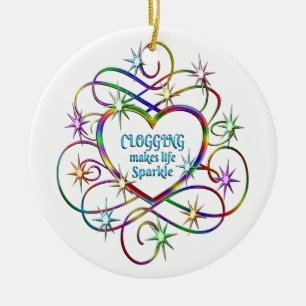 Clogging Makes Life Sparkle Ceramic Ornament