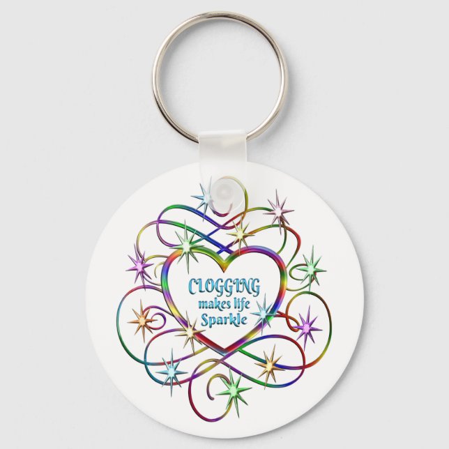 Clogging Makes Life Sparkle Keychain (Front)
