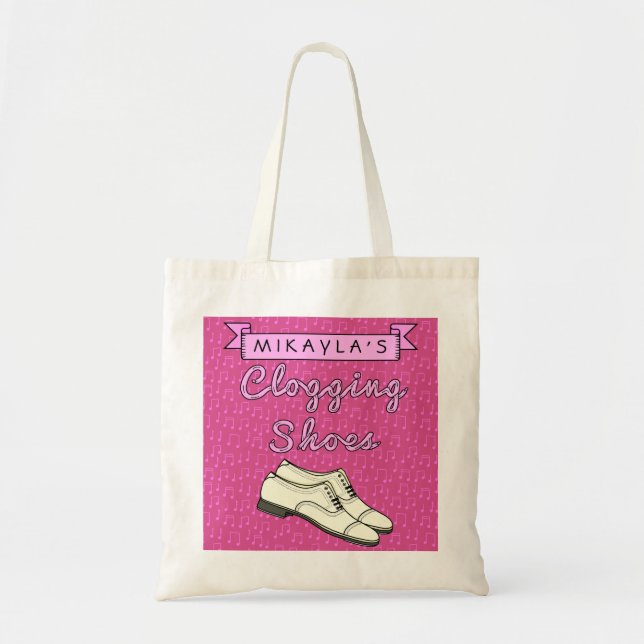 Clogging Shoes Personalized for Cloggers Dance Tote Bag (Front)