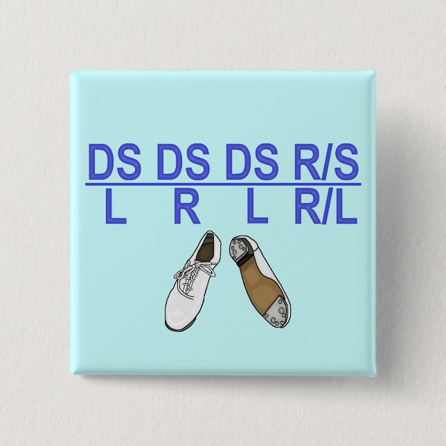 Clogging Triple Step 2 Inch Square Button (Front)