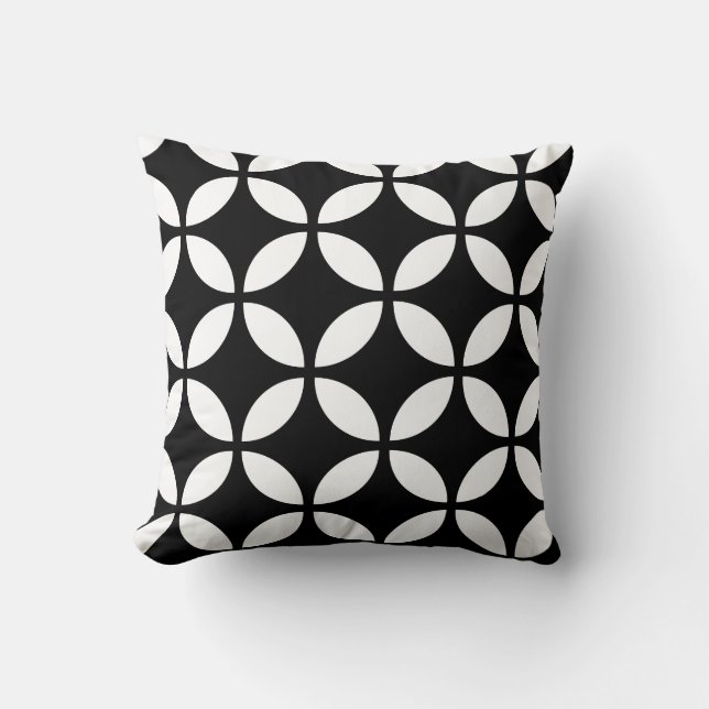 Cloisonne 2 [black] - Japanese Traditional Pattern Throw Pillow (Front)