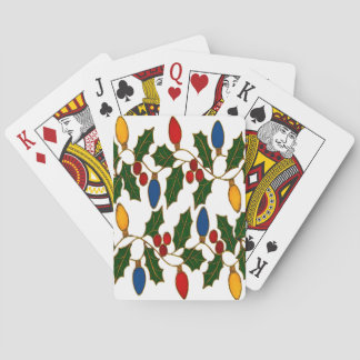 Cloisonne Art Christmas Lights and Holly Playing Cards