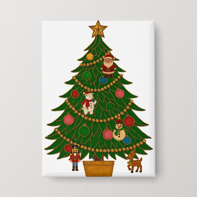 Cloisonne Art Christmas Tree Character Ornaments (Front)