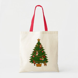 Cloisonne Art Christmas Tree Character Ornaments Tote Bag