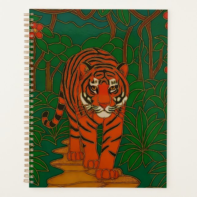 Cloisonne Art Tiger on the Jungle Path (Devant)