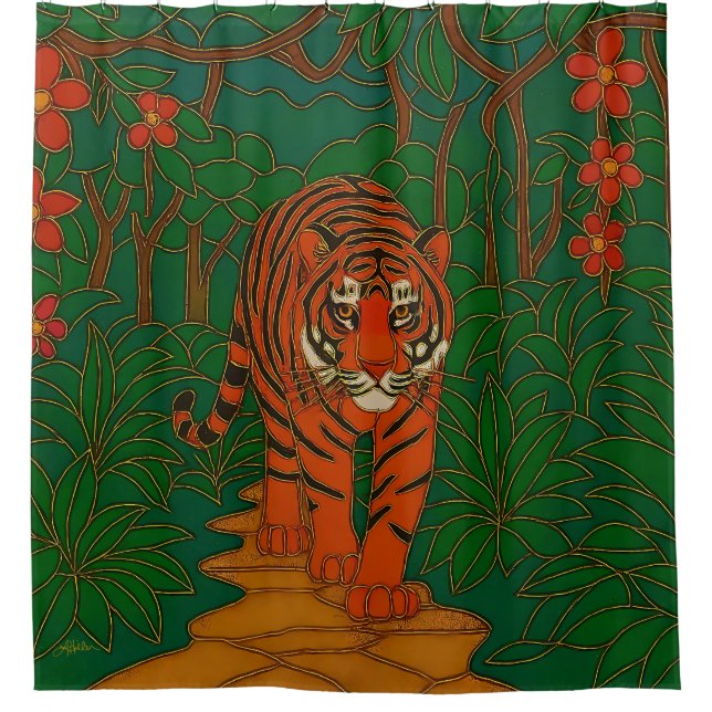 Cloisonne Art Tiger on the Jungle Path (Front)