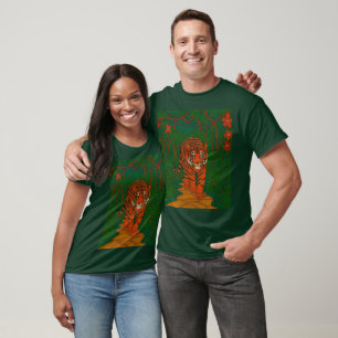 Cloisonne Art Tiger on the Jungle Path T-Shirt