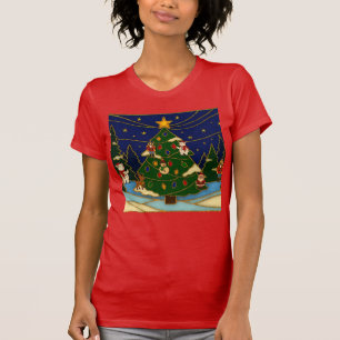 Cloisonne Art Whimsical Forest Classic Christmas  T-Shirt