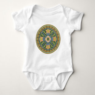 Cloisonne China Patter Asian Oriental Baby Bodysuit
