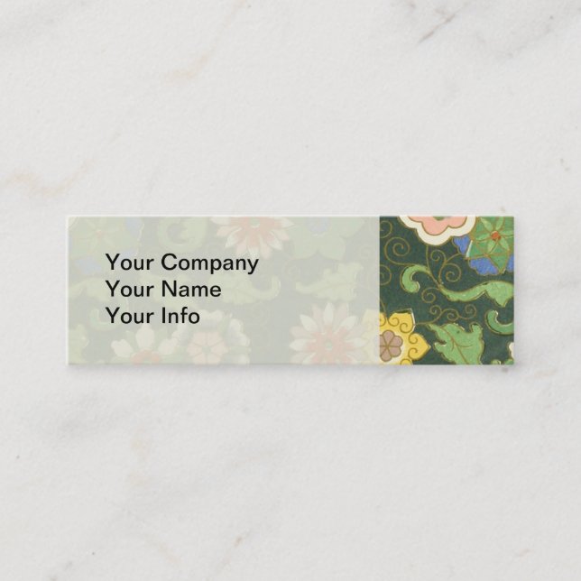 Cloisonne China Patter Asian Oriental Mini Business Card (Front)