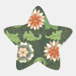 Cloisonne China Patter Asian Oriental Star Sticker
