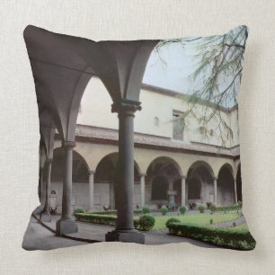 Cloister of the convent, rebuilt in 1442 (photo) throw pillow