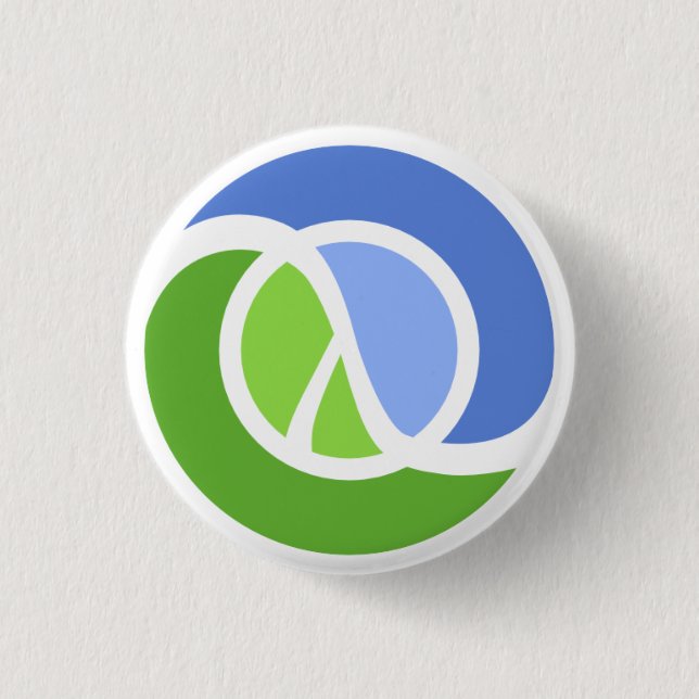 Clojure logo 1 inch round button (Front)