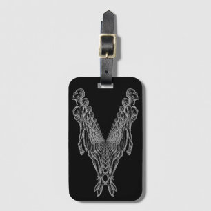 Clones of the Undead Zombie Army black and white Luggage Tag