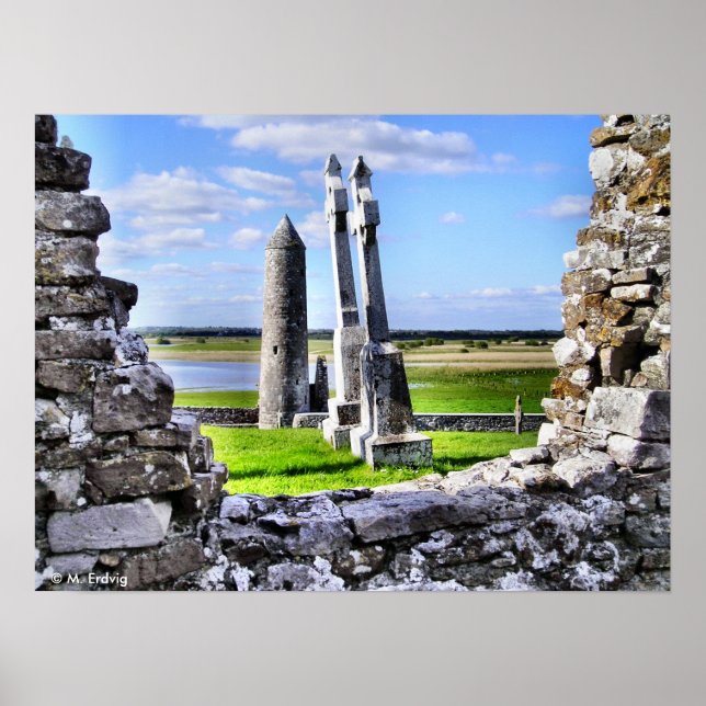Clonmacnoise Tower Poster or Print (Front)