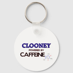 Clooney powered by caffeine keychain