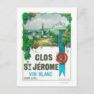 Clos St. Jermoe Wine LabelEurope Postcard