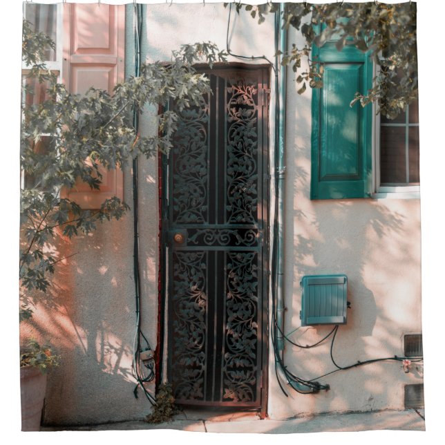 CLOSE GREEN WROUGHT IRON SECURITY DOOR (Front)