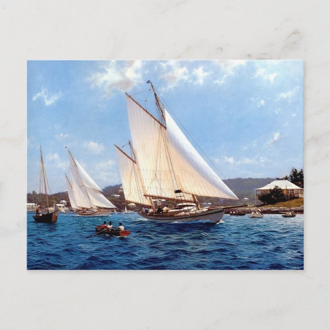 Close hauled through an anchorage postcard (Front)