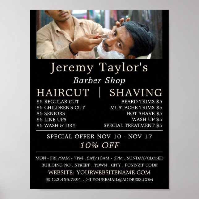 Close Shave, Men's Barbers Advertising Poster (Front)