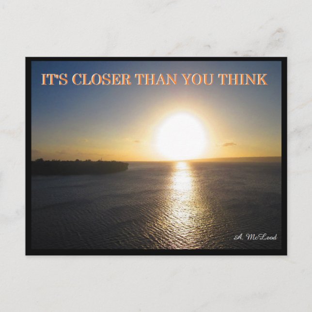 Close Sun Postcard - FLat Earth Meme (Front)