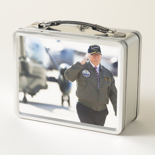 Close The Border Drill Drill Trump 2024 Metal Lunch Box (Back)