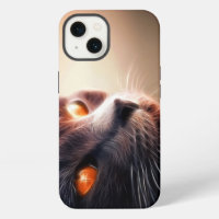 Close Up Aesthetic Cat Face With Coloured Eyes