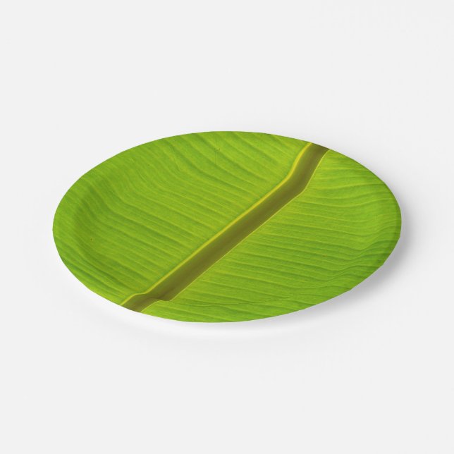 Close-Up Banana Leaf Paper Plate (Angled)
