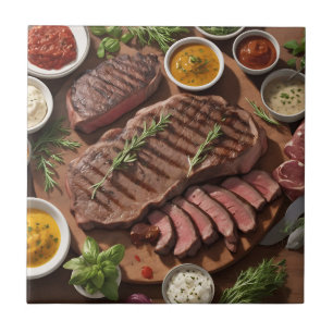 Close Up Barbecue Ingredients Tile