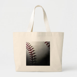 Close-up Baseball Large Tote Bag
