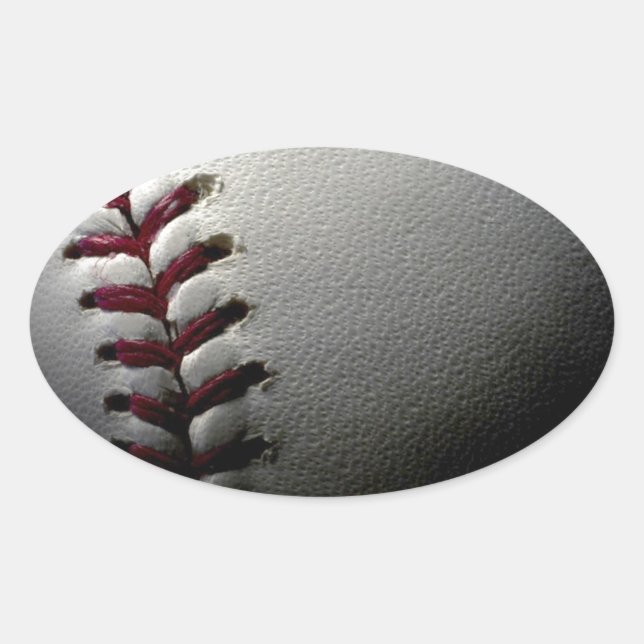 Close-up Baseball Oval Sticker (Front)