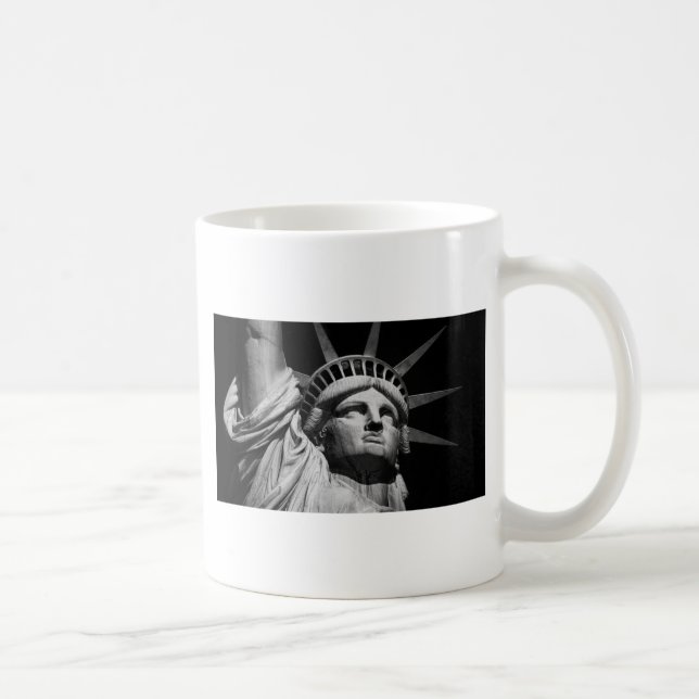 Close-up Black White Statue of Liberty New York Coffee Mug (Right)