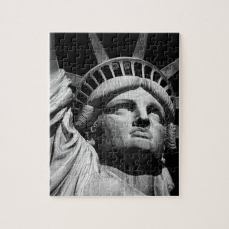 Close-up Black White Statue of Liberty New York Jigsaw Puzzle