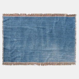Close-up blue denim jeans texture throw blanket