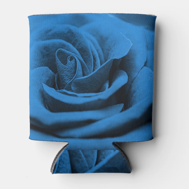 Close-up blue red rose, macro beauty. can cooler (Front)