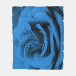 Close-up blue red rose, macro beauty. fleece blanket