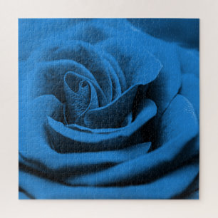 Close-up blue red rose, macro beauty. jigsaw puzzle