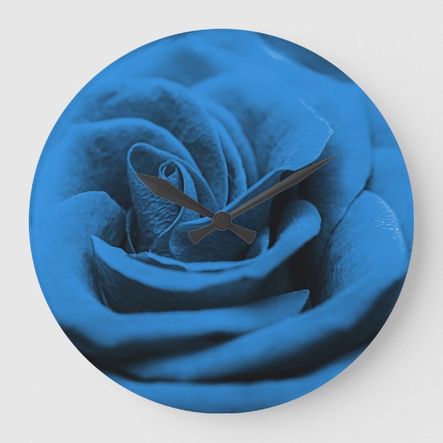 Close-up blue red rose, macro beauty. large clock (Front)