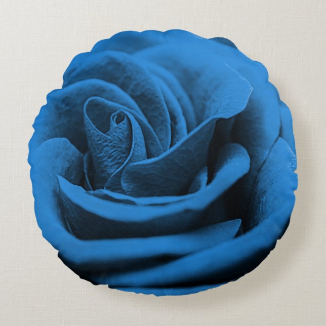 Close-up blue red rose, macro beauty. round pillow (Front)