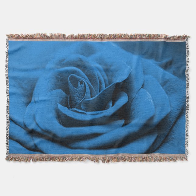 Close-up blue red rose, macro beauty. throw blanket (Front)