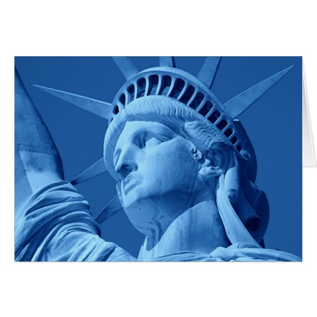 Close-up Blue Statue of Liberty Card (Front Horizontal)